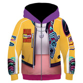 Kids Children KPop Demon Hunters (2025) Rumi Zip Up Pullover Printed Hoodie Sweatshirt Cosplay Costume