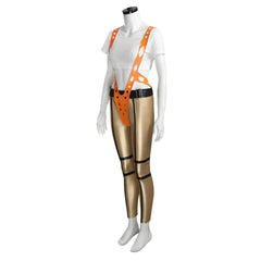 The Fifth Element Leeloo White Top Orange Braces Trousers Set Outfits Cosplay Costume
