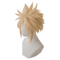 FF7 Final Fantasy VII Cloud Strife Cosplay Wig Two Braids Hair Short Golden Braided Synthetic Hair