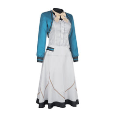 Secrets Of The Silent Witch (2025) Monica Everett Blue White School Uniform Outfits Cosplay Costume