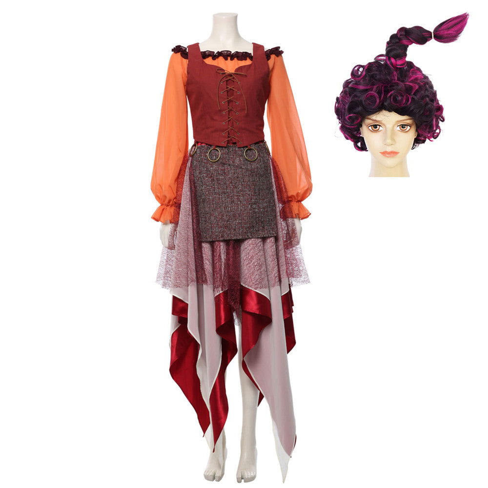 Movie Hocus Pocus-Adult Mary Sanderson Costume Cosplay Costume Halloween Carnival