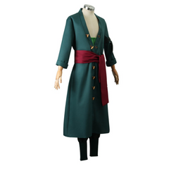 Kid Children One Piece Roronoa Zoro Green Set Outfits Cosplay Costume Halloween Carnival Suit