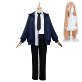 nime Power Shirt Coat Outfit Blue Set Halloween Carnival Suit Cosplay Costume
