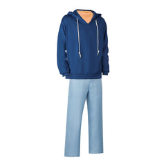 Sung Jinwoo Blue Hoodie Trousers Set Outfits Cosplay Costume Carnival Suit