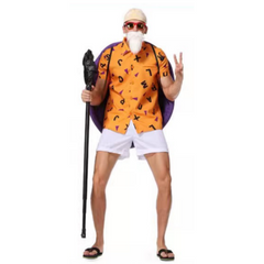 Anime Dragon Ball Master Roshi Kame Sennin Purple Set Outfits Cosplay Costume Halloween Carnival Suit