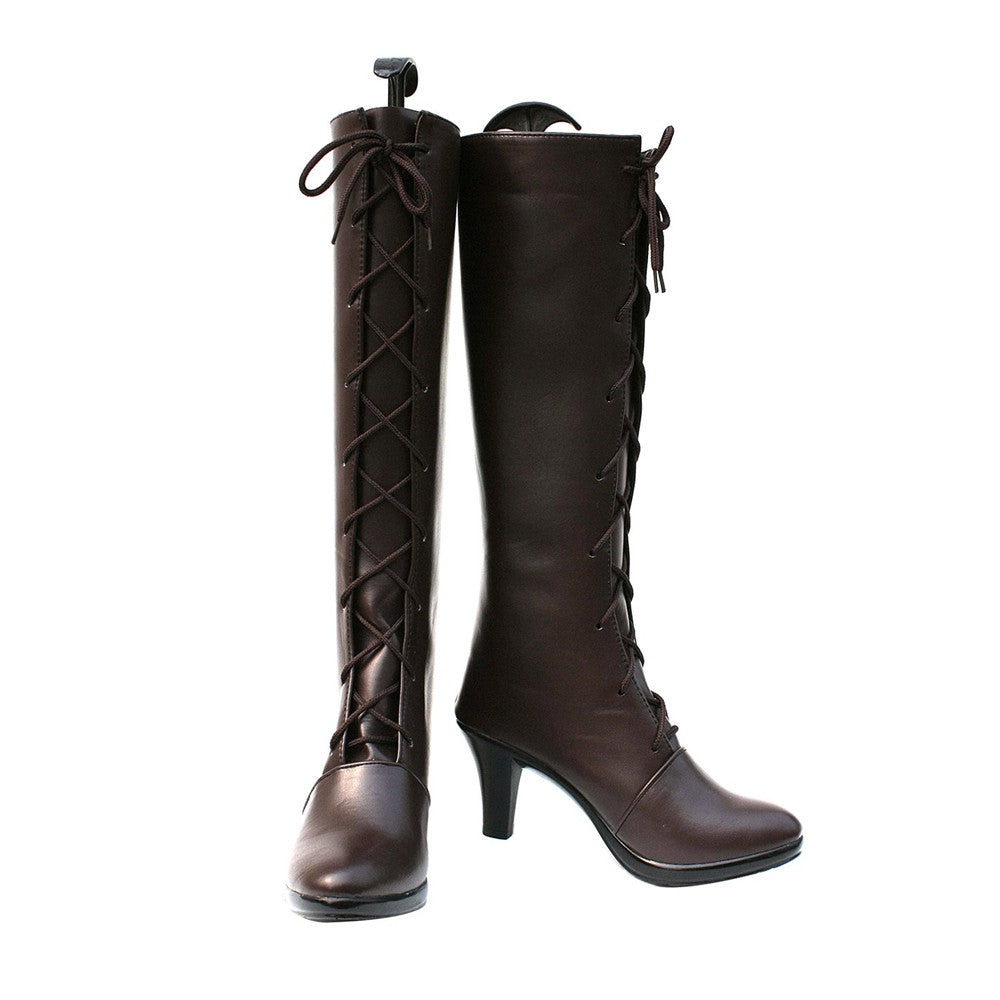 Anime Black Butler Grell Black Boots Cosplay Shoes Halloween Props