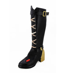Game Overwatch Ashe Elizabeth Caledonia Cosplay Black Shoes Boots Halloween Props