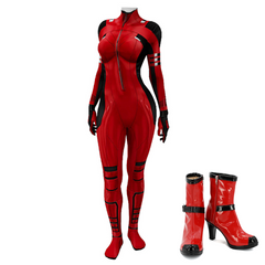 Deadpool & Wolverine (2024) Women Deadpool Red Jumpsuit Cosplay Costume Outfits Halloween Carnival Suit
