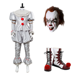 Movie IT 2 Pennywise Clown Outfit Cosplay Costume Stephen King Adult Men Women Halloween Carnival Suit
