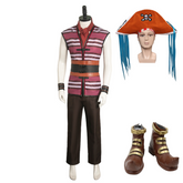 Anime One Piece 2023 Buggy Red Striped Outfits Cosplay Costume Halloween Carnival Suit