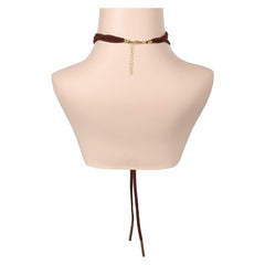 Final Fantasy Aerith Brown Necklace Cosplay Accessories Halloween Carnival Props