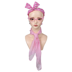 Movie Grease: Rydell High Pink Lady Cat Eye Glasses Tie Scarf Headband Earrings 1950's Womens Accessories Props