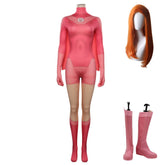 Invincible Season 2 (2023) Atom Eve Cosplay Costume Pink Jumpsuit Cloak Outfits Halloween Carnival Suit