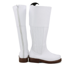 Movie Pricess Leia White Cosplay Shoes Boots Halloween Props