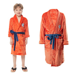 Adult Kids Anime Dragon Ball Son Goku Orange Bathrobe Sleepwear Cosplay Costume Halloween Carnival Suit