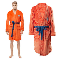 Adult Kids Anime Dragon Ball Son Goku Orange Bathrobe Sleepwear Cosplay Costume Halloween Carnival Suit
