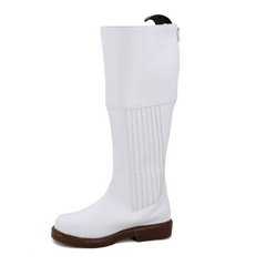 Movie Pricess Leia White Cosplay Shoes Boots Halloween Props