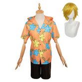 Anime One Piece Egghead Arc Sanji Orange Shirt Outfits Cosplay Costume Halloween Carnival Suit