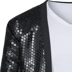 Adult Kids Band Singer Black White Sequins Set Stage Performance Outfits Cosplay Costume