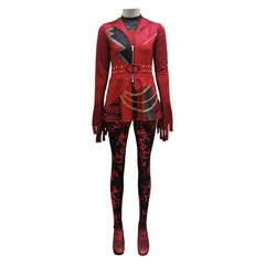 Adult Kids Descendants: Wicked Wonderland (2026) Red Printed Jumpsuit Cosplay Costume