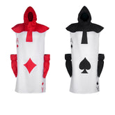 Alice In Wonderland Card Soldiers Red Black Funny Outfits Halloween Cosplay Costume