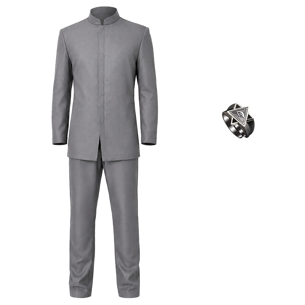 Austin Powers Dr. Evil Gray Uniform Set Outfits Cosplay Costume Halloween Suit