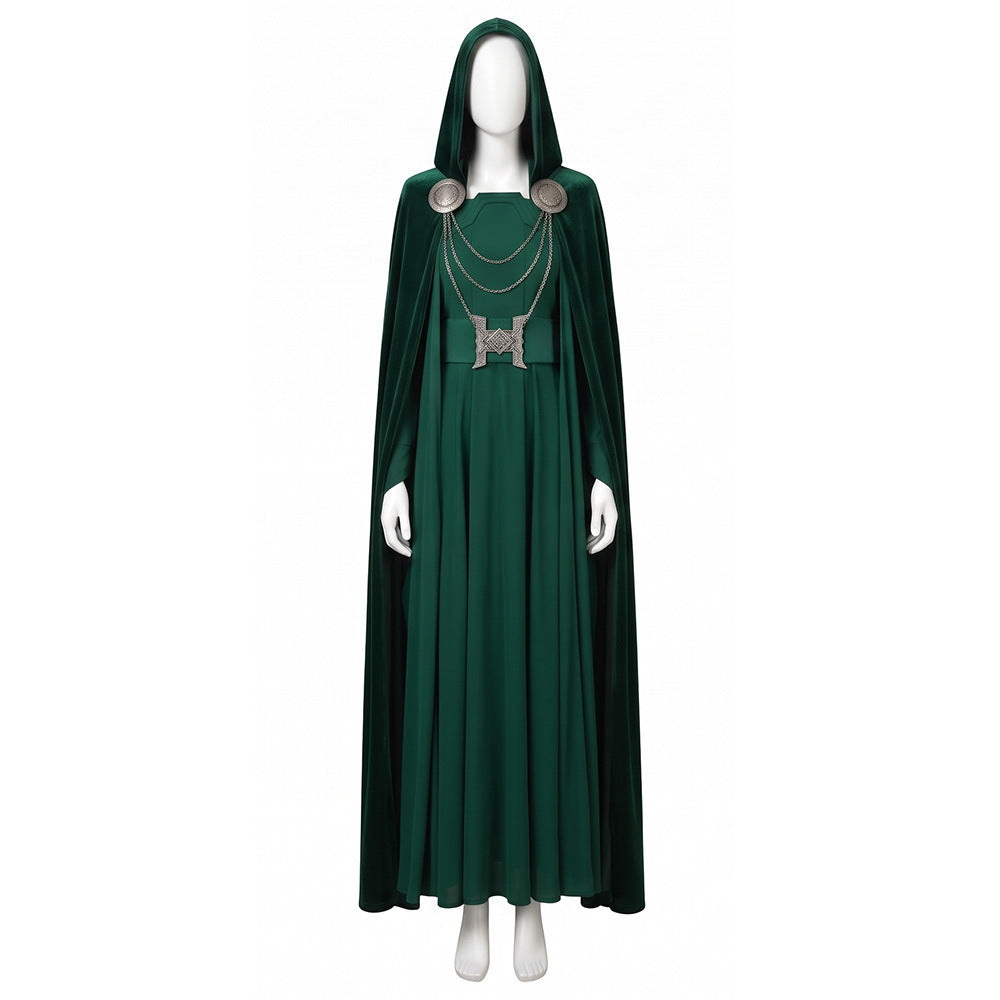 Avengers: Doomsday (2026) Latverian Witch Dress Cloak Outfits Halloween Cosplay Costume