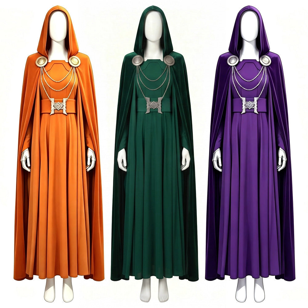 Avengers: Doomsday (2026) Latverian Witch Dress Cloak Outfits Halloween Cosplay Costume