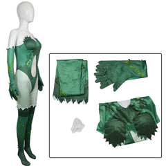 Batman Harley Quinn Poison Ivy Green Jumpsuit Set Outfits Halloween Cosplay Costume