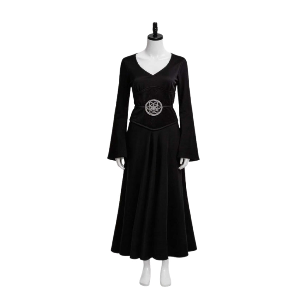 Beetlejuice 2 (2024) Lydia Black Long Dress Cosplay Costume Outfits Halloween Carnival Suit
