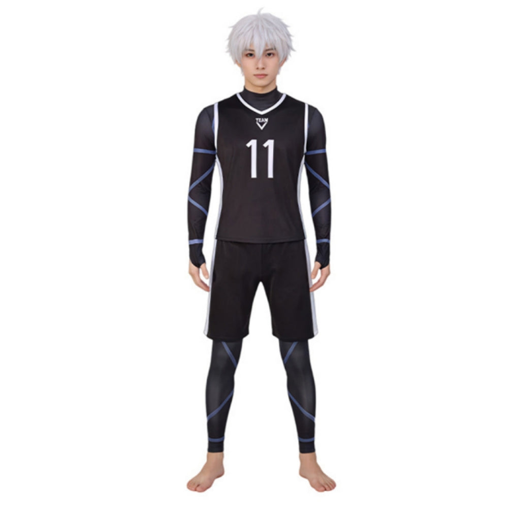 Blue Lock Nagi Seishiro No.11 Black Uniform Jersey Set Outfits Cosplay Costume