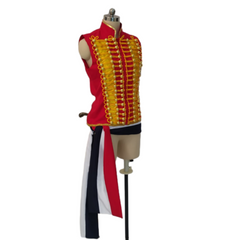 Les Misérables Musical Enjolras Red Waistcoat Vest Sash Medieval Outfits Cosplay Costume