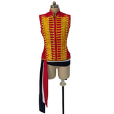 Les Misérables Musical Enjolras Red Waistcoat Vest Sash Medieval Outfits Cosplay Costume