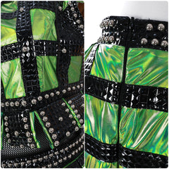 SIX Musical Queens Anne Boleyn Green Top Skirt Set Outfits Cosplay Costume