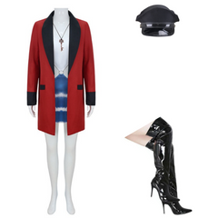 Pretty Woman Vivian Ward White Blue Dress Red Jacket Set Outfits Cosplay Costume