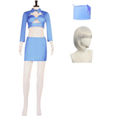 The Fifth Element Flight Attendant Stewardess Blue Uniform Retro Set Outfits Cosplay Costume