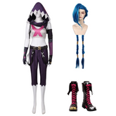 Arcane: League Of Legends 2 (2024) Jinx Dark Purple Outfits Cosplay Costume