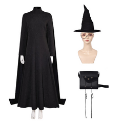Wicked (2024) Elphaba Witch Black Dress Outfit Cosplay Costume Halloween Carnival Suit