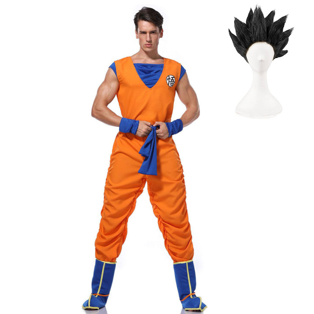 Dragon Ball Son Goku Yellow Blue Kung Fu Outfits Cosplay Costume Carnival Suit