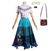 Encanto Mirabel Shirt Blue Skirt Set Outfits Cosplay Costume Halloween Carnival Suit