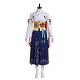 Final Fantasy X Yuna White Purple Kimono Set Outfits Cosplay Costume