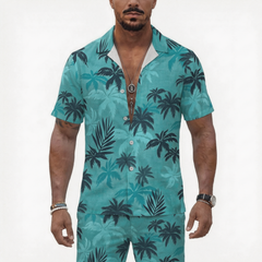 GTA 6 (2026) Tommy Vercetti Blue Printed Aloha Shirt Outfits Cosplay Costume