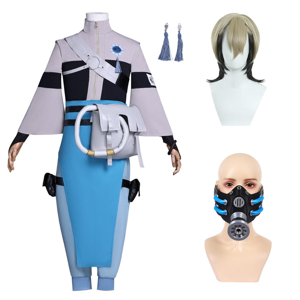 Gachiakuta (2025) Zanka Nijiku Gray Blue Set Outfits Cosplay Costume