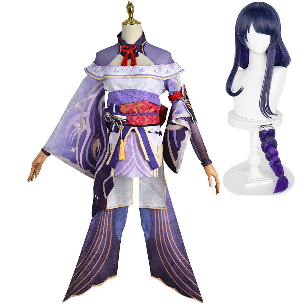 Genshin Impact Baal Beelzebul Raiden Shogun Purple Outfits Cosplay Costume