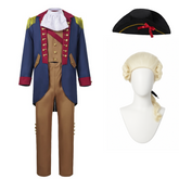George Washington President Blue Jacket Set Colonial Outfits Cosplay Costume