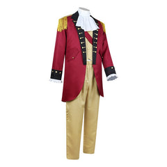 George Washington President Red Jacket Set Colonial Outfits Cosplay Costume