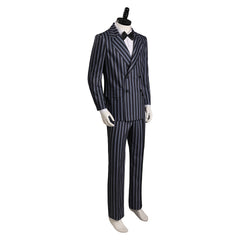 Gomez Black Striped Suit Set Outfits Cosplay Costume Halloween Carnival Suit