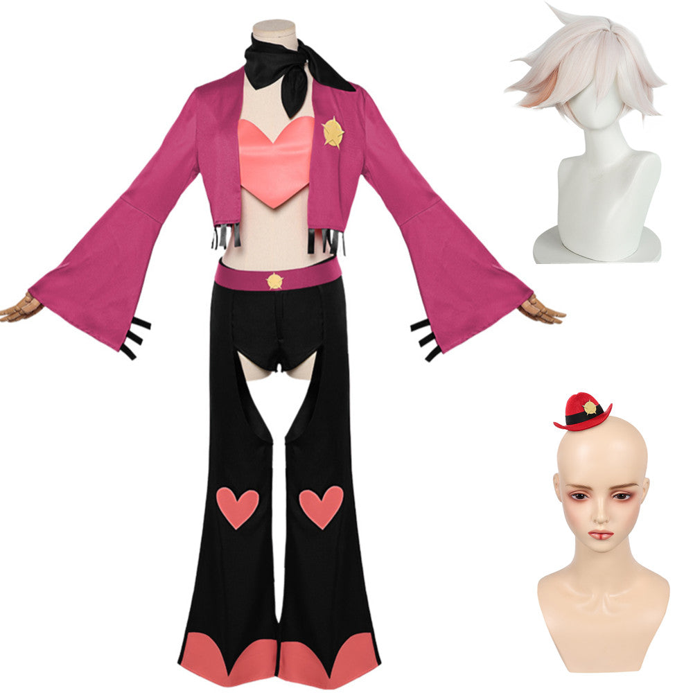 Hazbin Hotel 2 (2025) Angel Dust Pink Black Set Outfits Cosplay Costume
