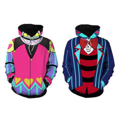 Hazbin Hotel 2 (2025) Vox Fizzarolli Zip Up Pullover Printed Hoodie Sweatshirt Cosplay Costume