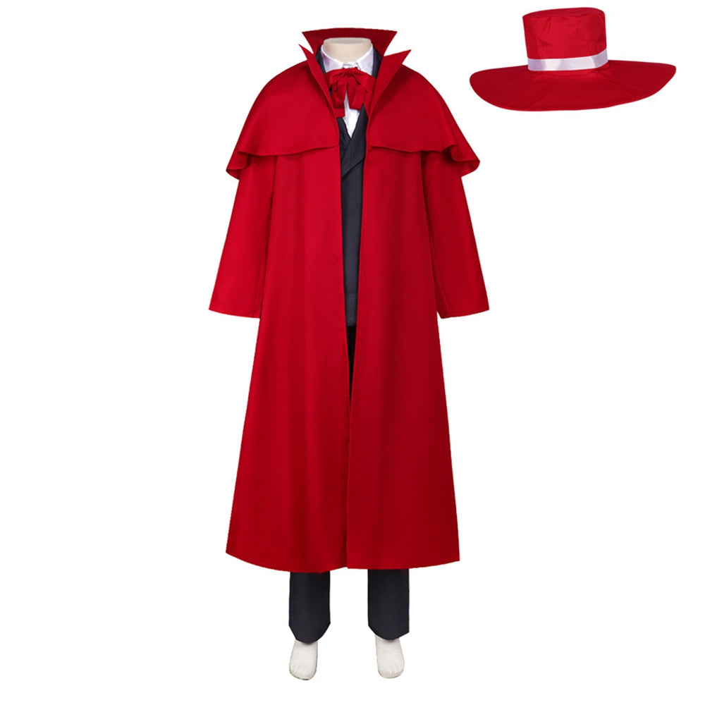 Hellsing Alucard Vampire Red Coat Set Outfits Cosplay Costume Halloween Suit